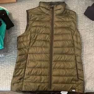 REI Olive Puffy vest